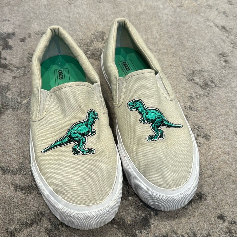 ASOS dinosaur slip ons